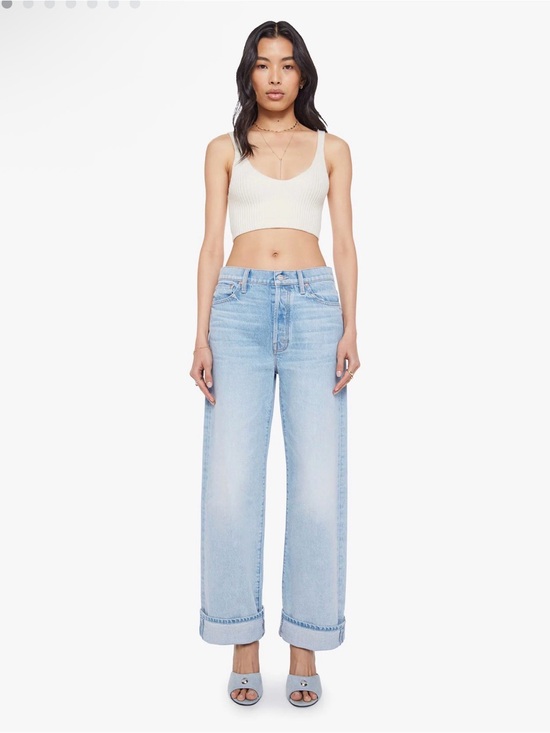 MOTHER Denim - MOTHER The Dodger Button Hover Cuff Funk N’ Flair Womens 27 Wide Leg